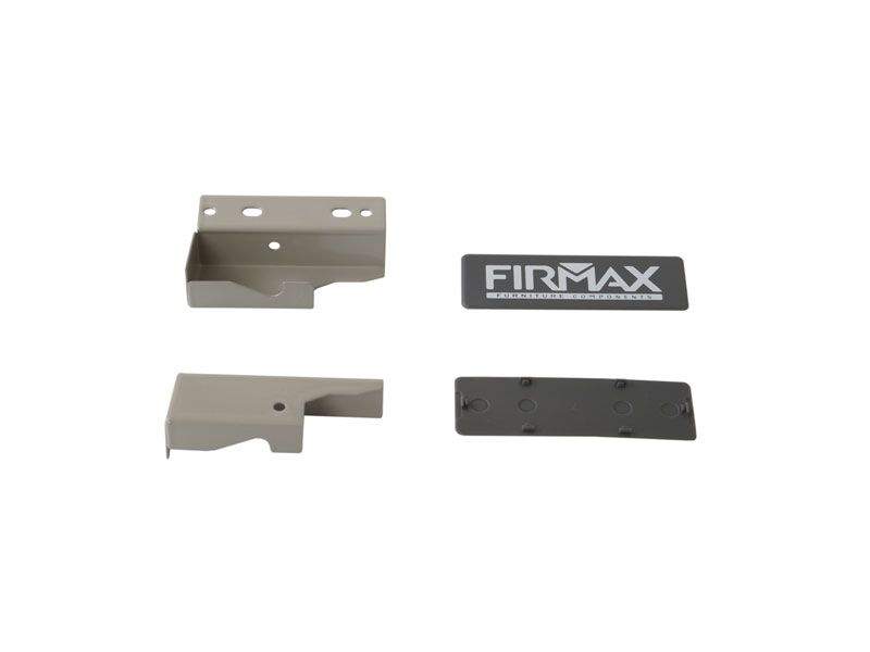 Комплект креплений 84мм (Держатели фасада, держатели задней стенки, заглушки, винты) для ящика Firmax Newline, серый